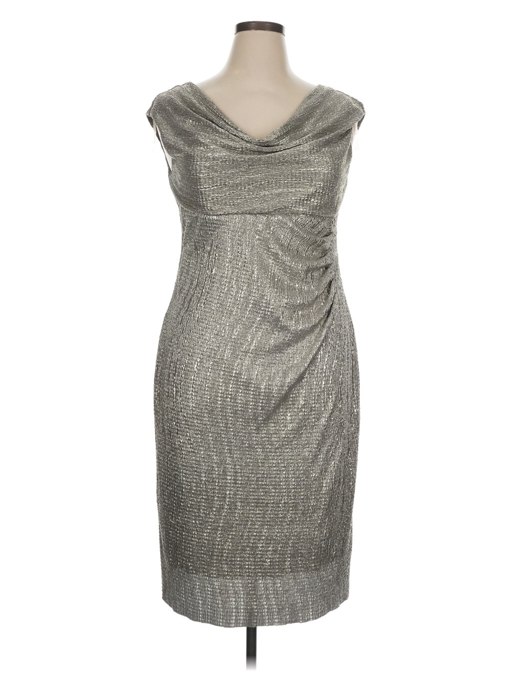 NWOT Dress barn metallic silver gold sheath cocktail dress size 14